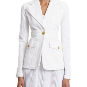 A.L.C. White Women's Blazer with Gold Accents